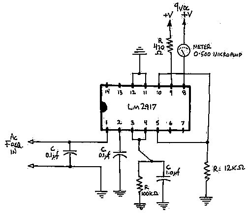 Frequency to Voltage converter circuit schematic