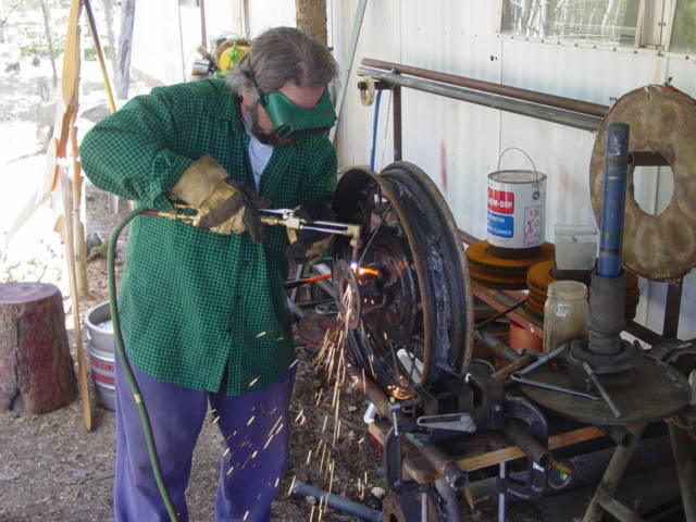 Cutting and Welding the model A wheel 